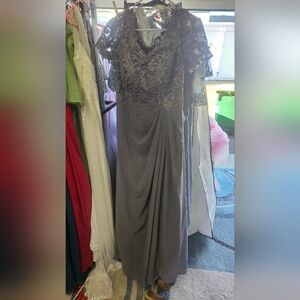 #203 gray formal dress size 14